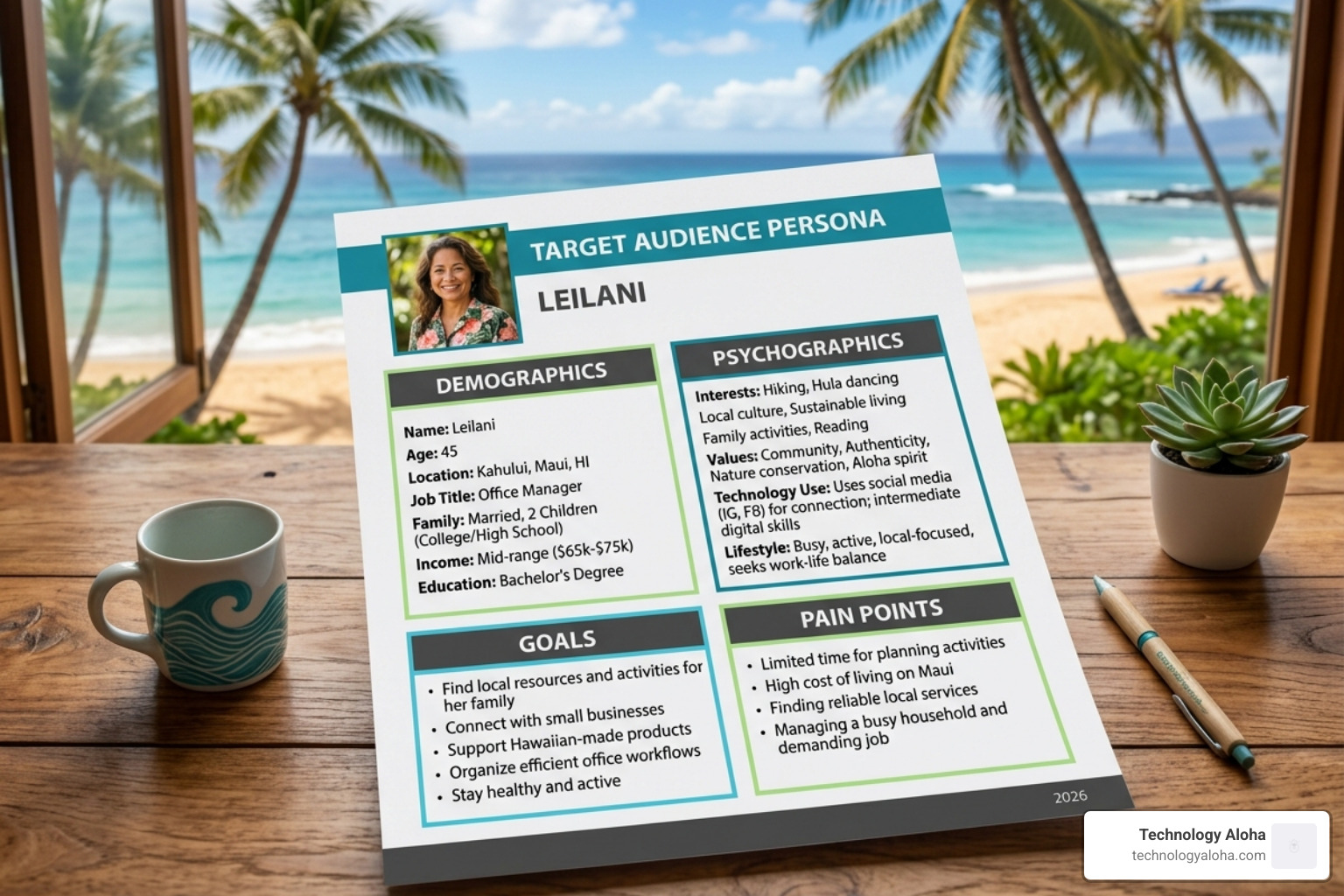 Target Audience Persona Sheet with demographics, psychographics, goals, and pain points - branding strategy template pdf Target Audience Persona Sheet with demographics, psychographics, goals, and pain points - branding strategy template pdf