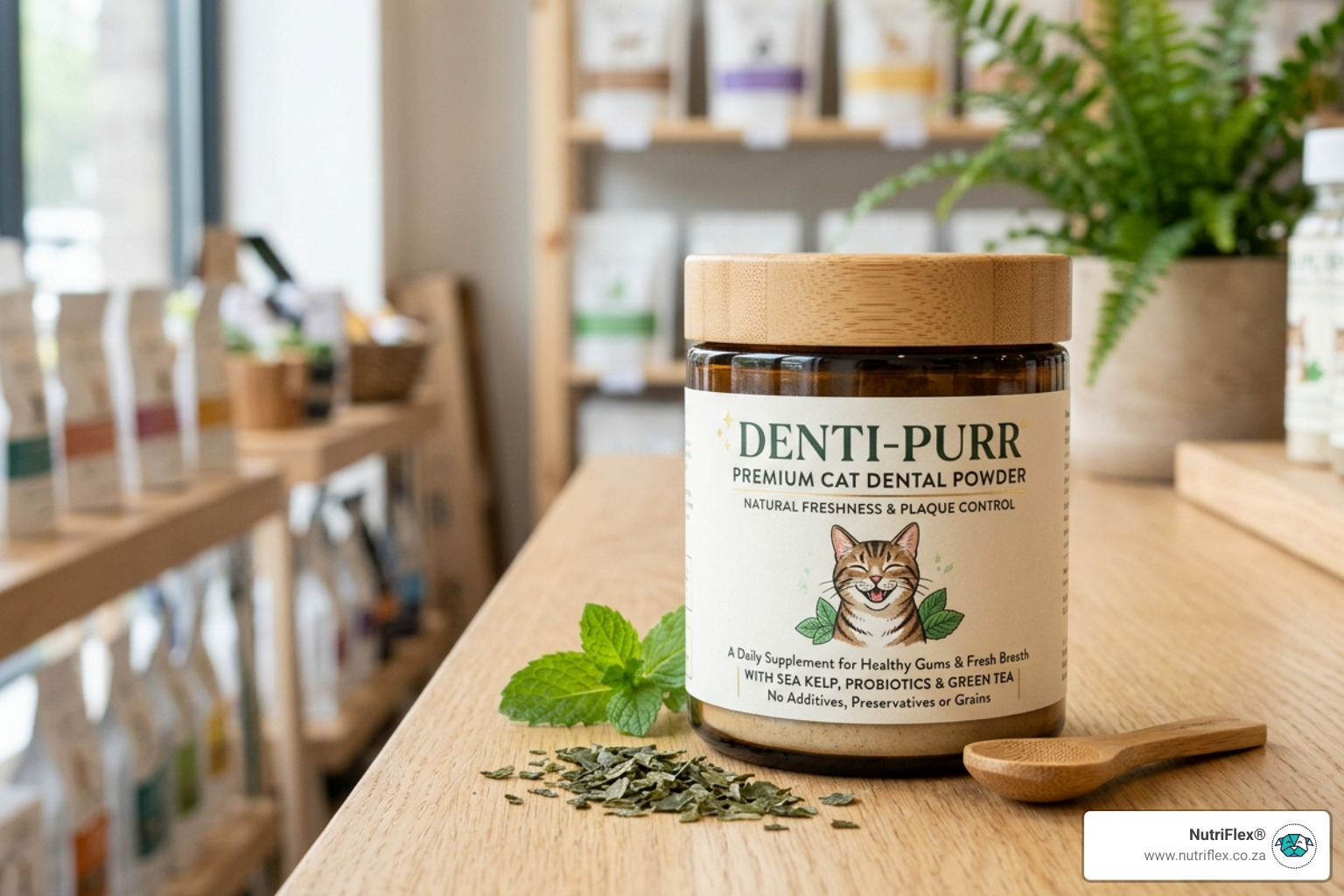 Premium Nutriflex Dental Supplement Packaging - Pure Cat Tartar Reduction Powder