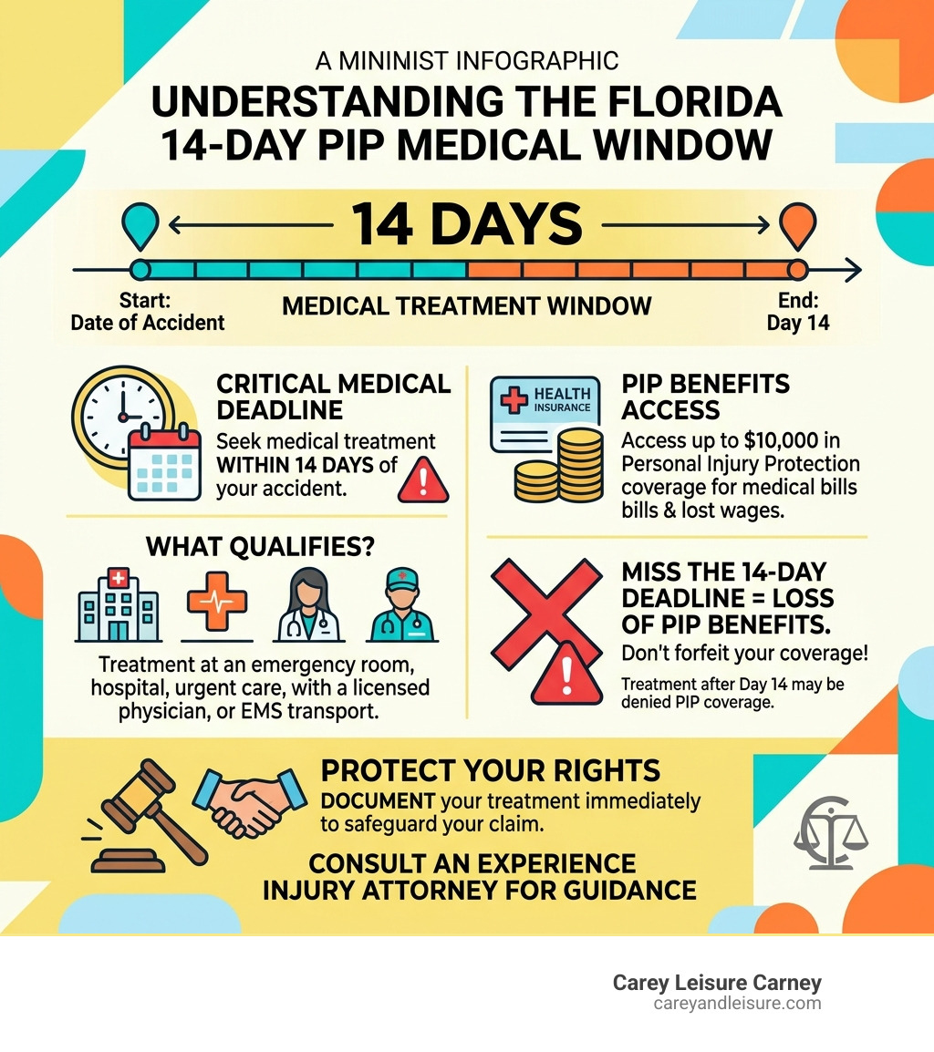 Florida 14-day PIP medical window infographic - injury attorney clearwater infographic Florida 14-day PIP medical window infographic - injury attorney clearwater infographic