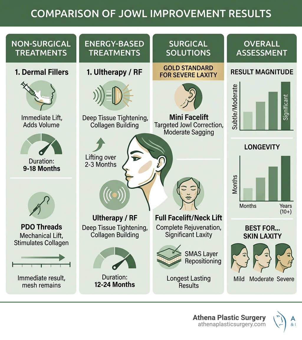 Comparison of jowl improvement results — infographic - fixing jowls infographic 