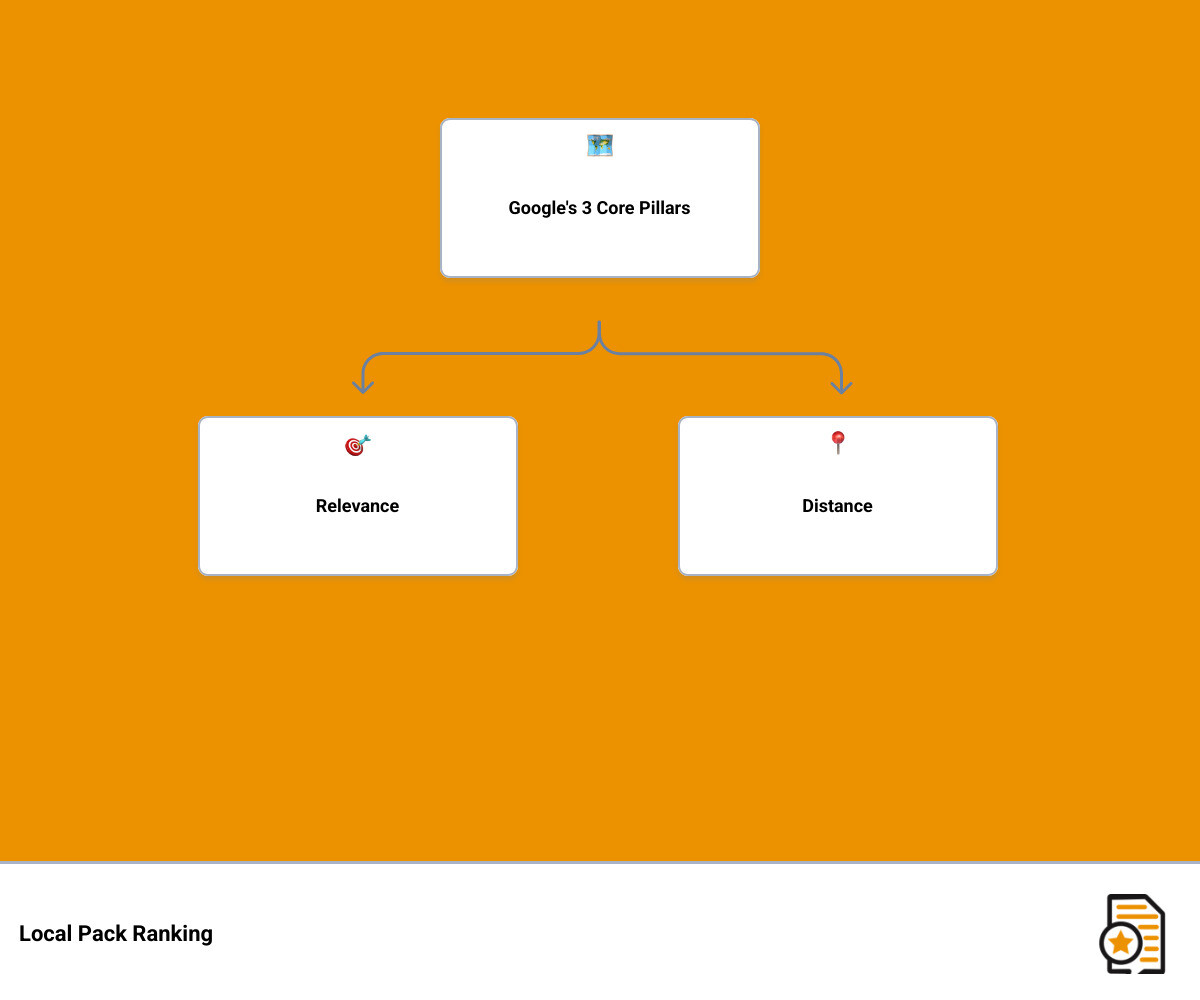 Local Pack and Map Pack visibility explained with ranking factors - google my business local seo infographic hierarchy