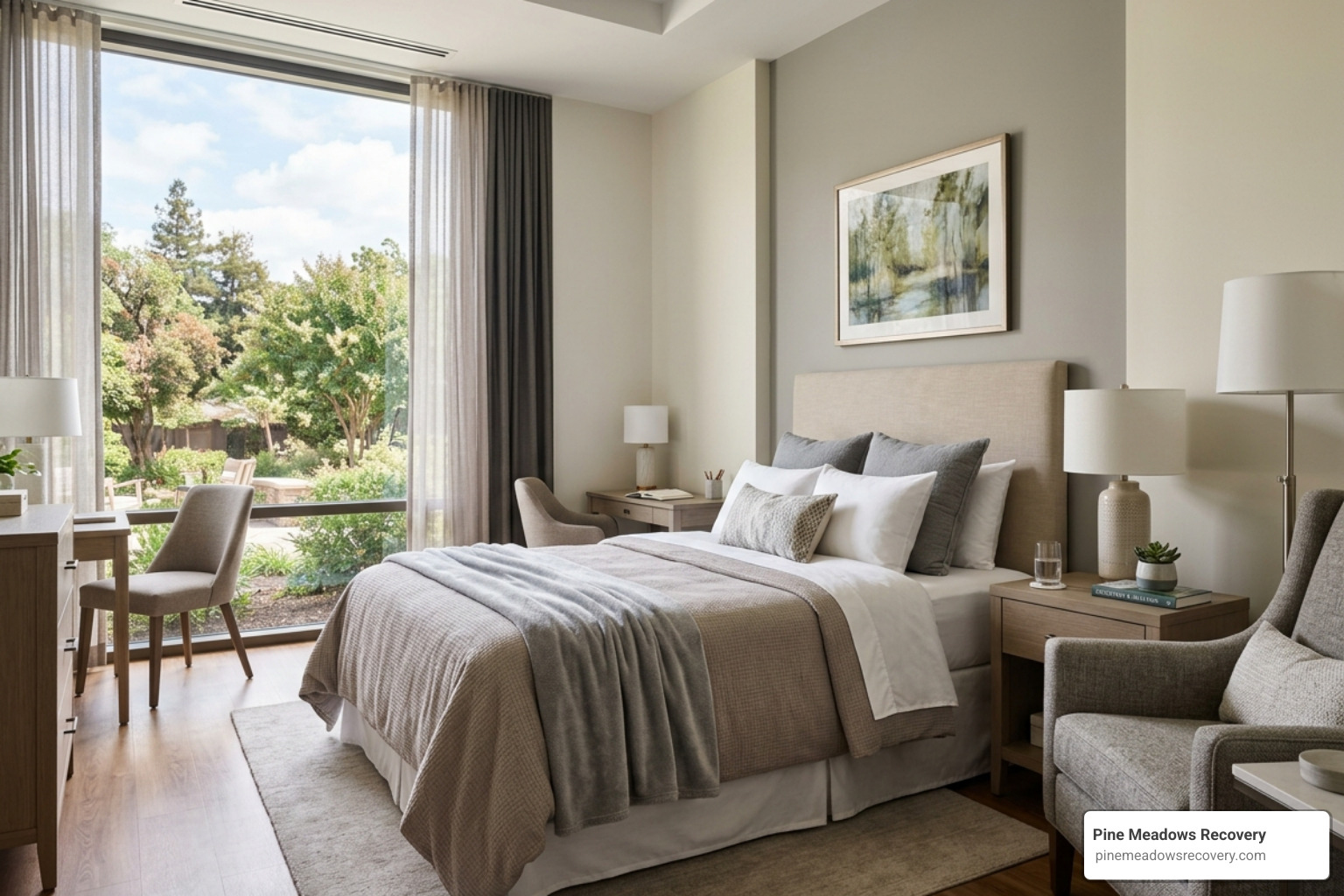 A modern residential rehab room featuring soft lighting, a private bed, and a peaceful atmosphere - wisconsin alcohol rehab A modern residential rehab room featuring soft lighting, a private bed, and a peaceful atmosphere - wisconsin alcohol rehab