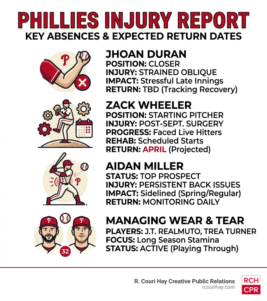Infographic of Phillies injury list and expected return dates - phillies infographic 