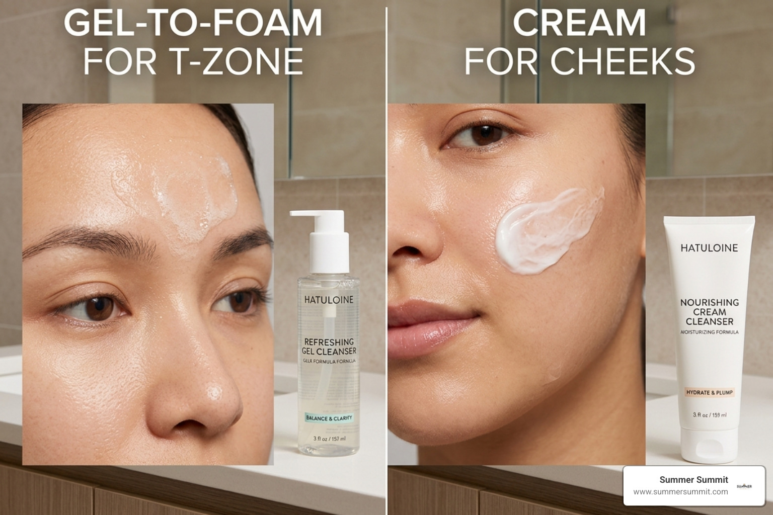 A comparison of gel and cream cleanser textures for combination skin - best salicylic acid face wash for combination skin