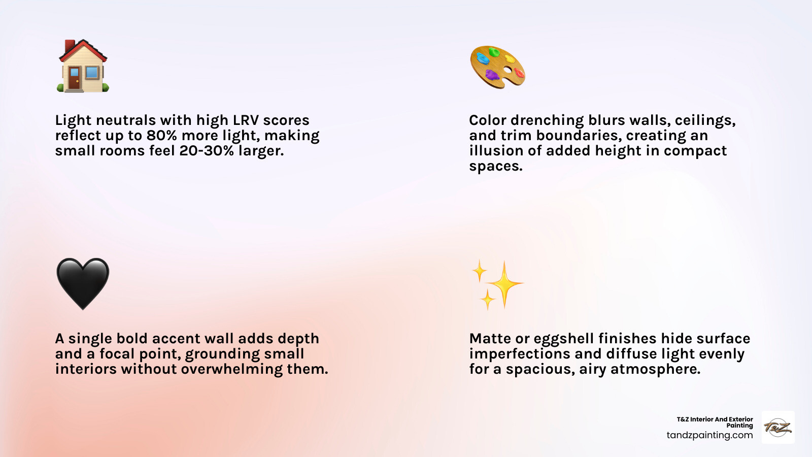 Infographic showing color psychology tips and painting ideas for small house spaces - painting ideas for small house Infographic showing color psychology tips and painting ideas for small house spaces - painting ideas for small house
