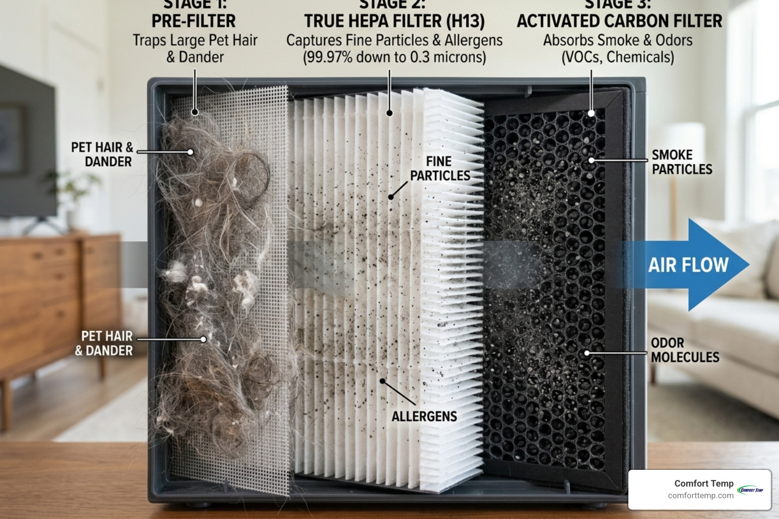 multi-stage filtration layers capturing pet dander and smoke - smart air purifier for home multi-stage filtration layers capturing pet dander and smoke - smart air purifier for home