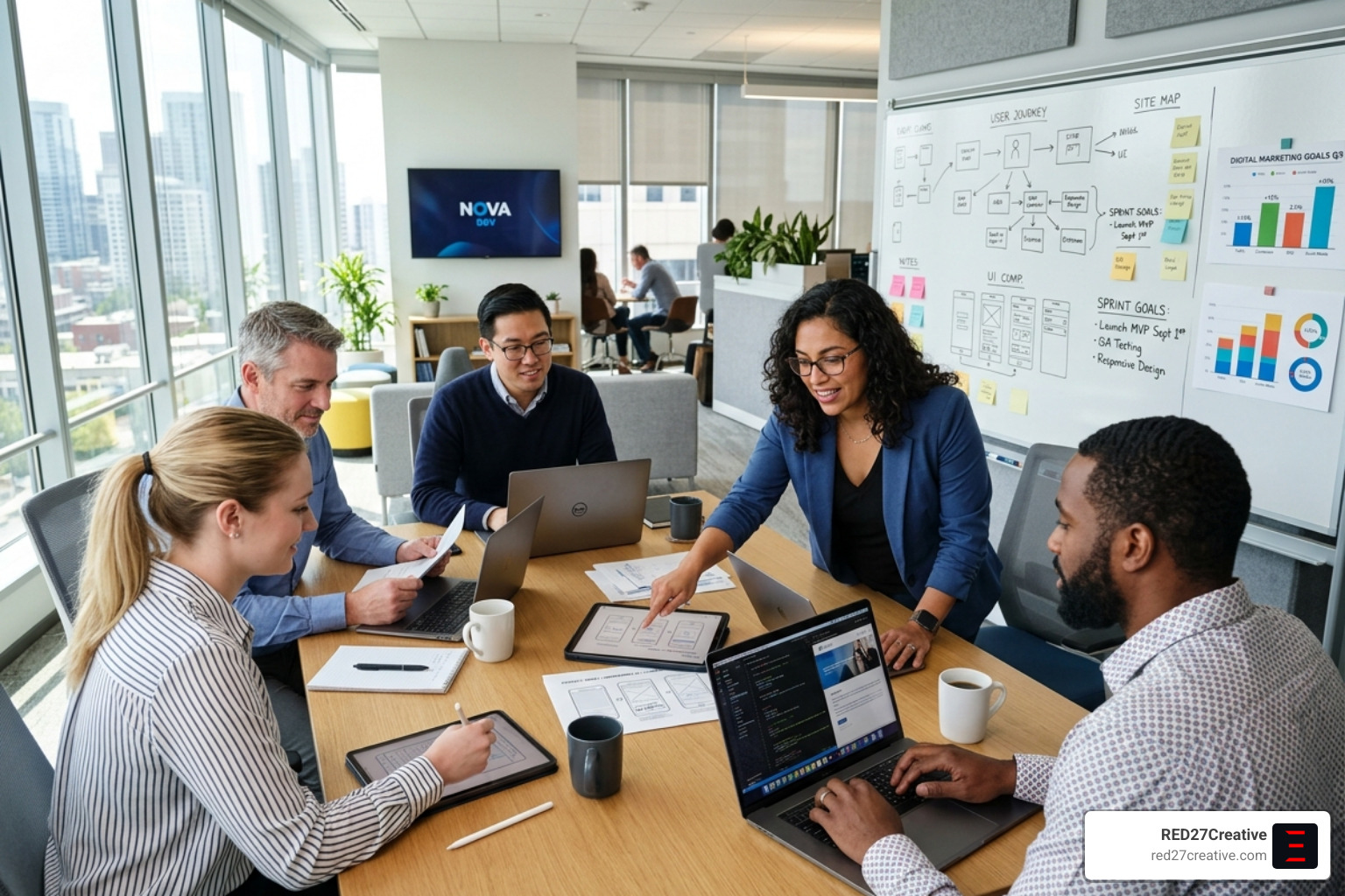 A collaborative web development strategy session with wireframes and digital marketing goals - Custom websites Aurora IL A collaborative web development strategy session with wireframes and digital marketing goals - Custom websites Aurora IL