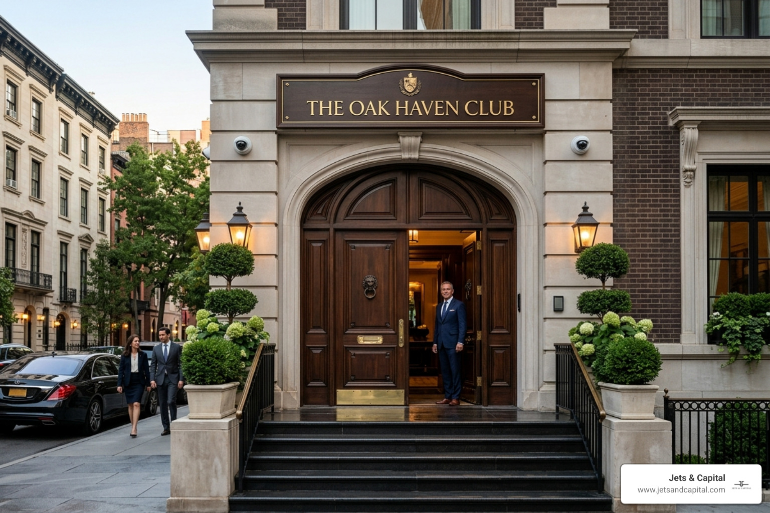 The entrance to a secure, high-end private members club - high net worth networking The entrance to a secure, high-end private members club - high net worth networking