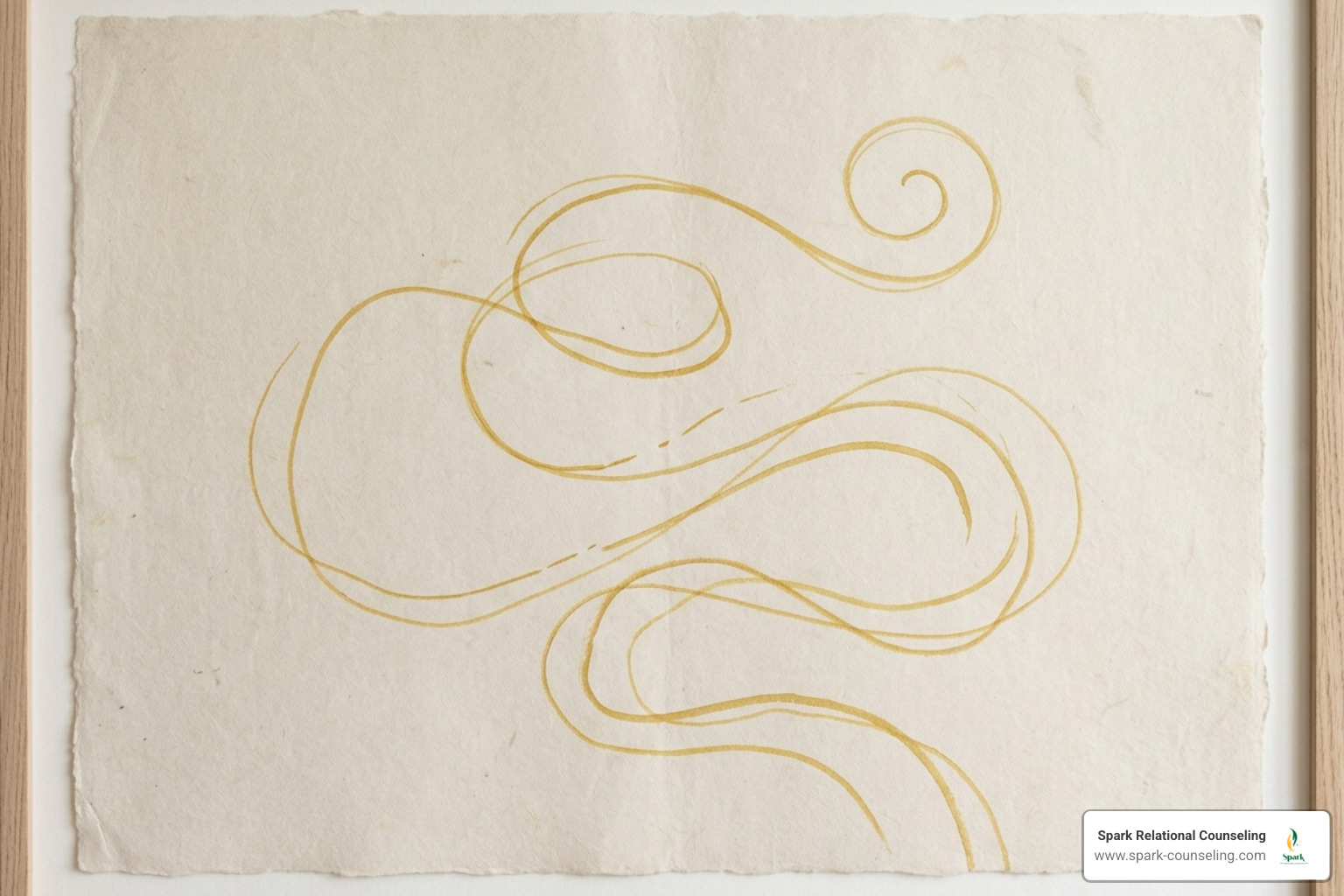 Muted yellow abstract lines representing the non-linear path of healing - couples therapy for intimacy issues Muted yellow abstract lines representing the non-linear path of healing - couples therapy for intimacy issues