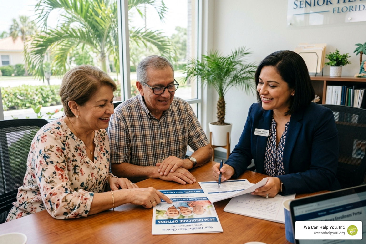 Face-to-face Medicare consultation between an agent and a senior couple - Hialeah Medicare agent