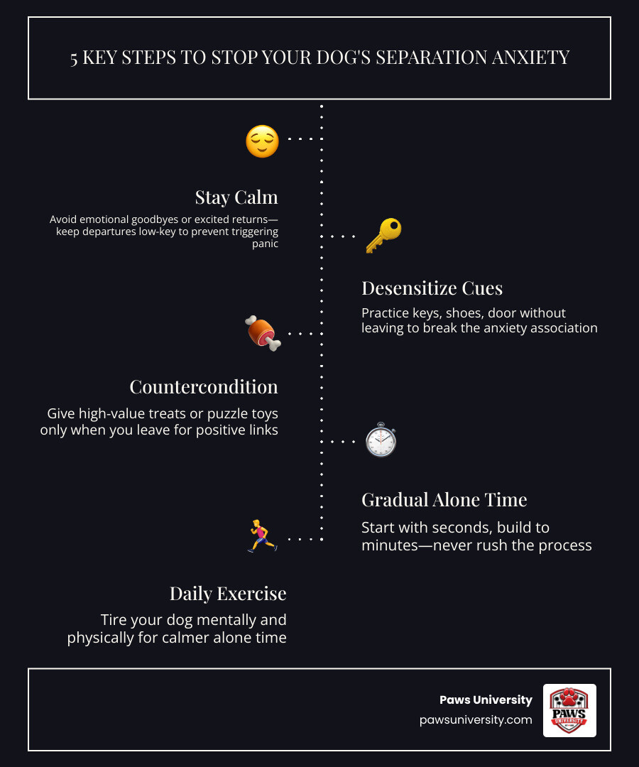 Infographic: What to do when your dog gets anxious when you leave — 7 steps from calm departures to professional help - dog Infographic: What to do when your dog gets anxious when you leave — 7 steps from calm departures to professional help - dog