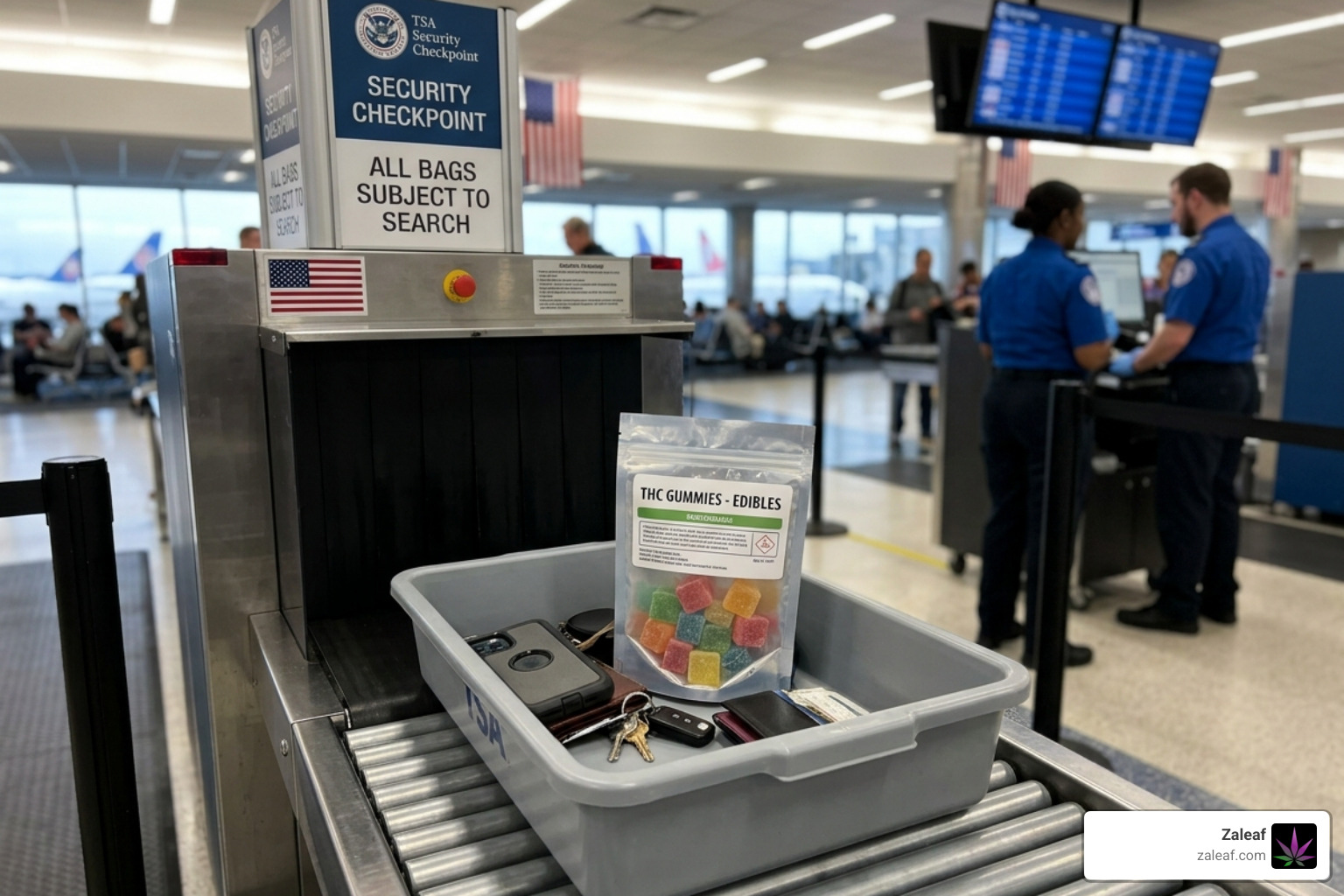 THC gummies at airport terminal security - can you take thc gummies on flights