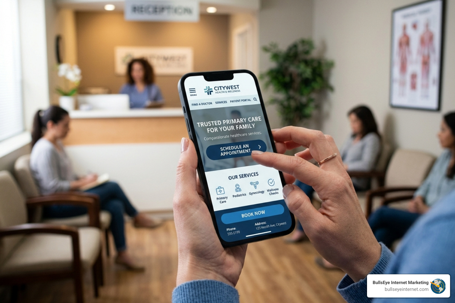modern mobile-responsive medical website showing easy navigation and clear call-to-action buttons - Lead generation for