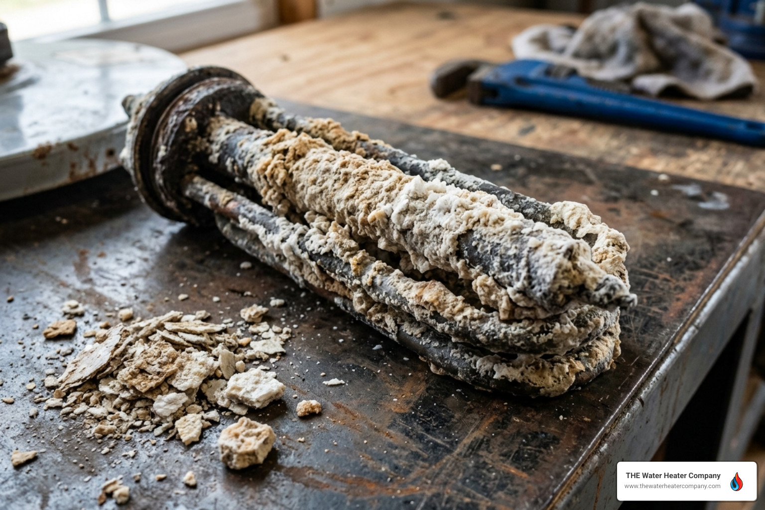 close-up of mineral deposits and limestone scales removed from a water heater tank - how often should you flush your water close-up of mineral deposits and limestone scales removed from a water heater tank - how often should you flush your water