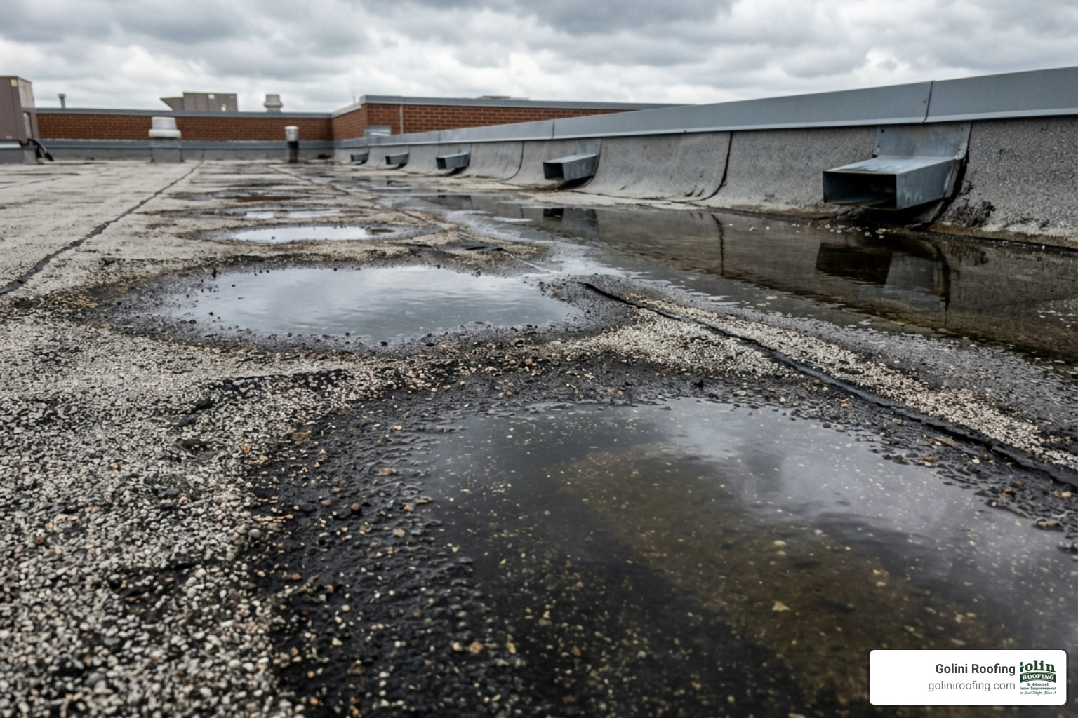 ponding water on a flat roof - commercial flat roof inspection ponding water on a flat roof - commercial flat roof inspection