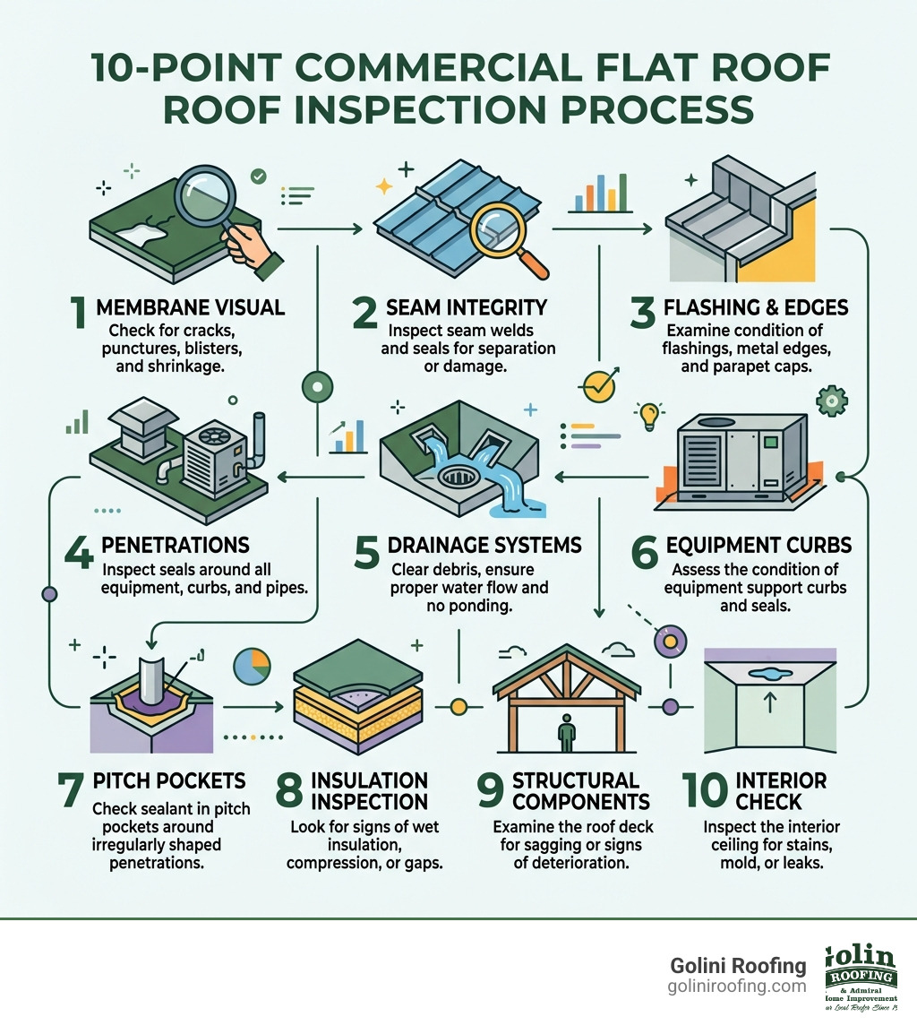 10-point commercial flat roof inspection process infographic - commercial flat roof inspection infographic 10-point commercial flat roof inspection process infographic - commercial flat roof inspection infographic