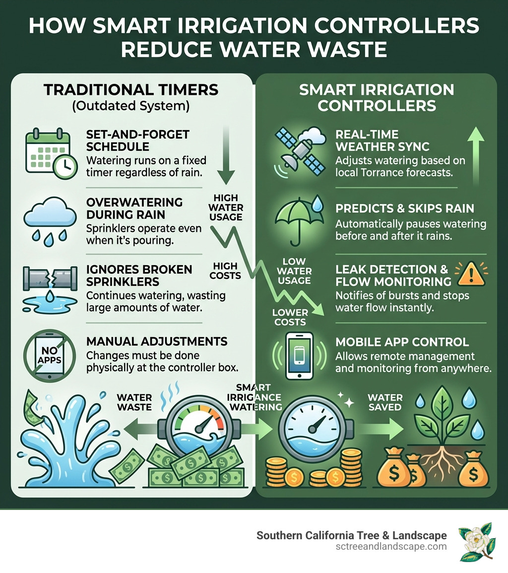 How smart irrigation controllers reduce water waste compared to traditional timers - smart irrigation controller torrance