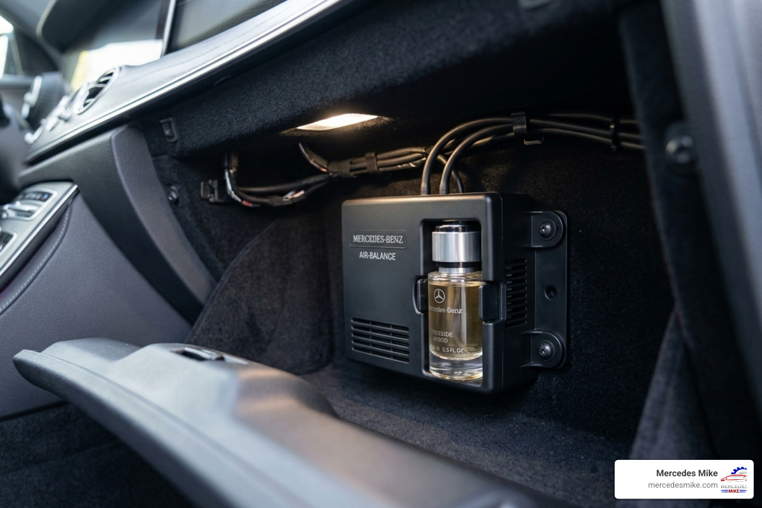 Air Balance atomizer housing unit in the glove box - mercedes benz air balance refill