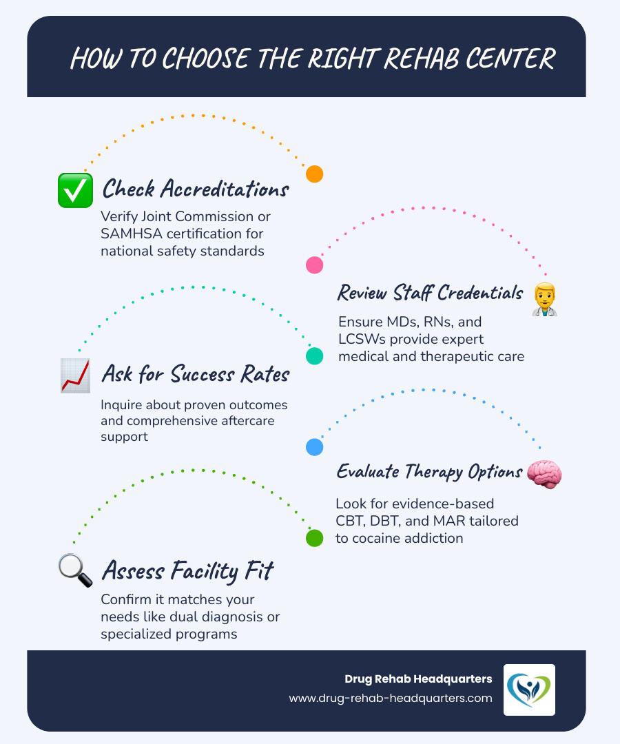 Infographic on how to choose the right rehab center - Illinois cocaine rehab centers infographic