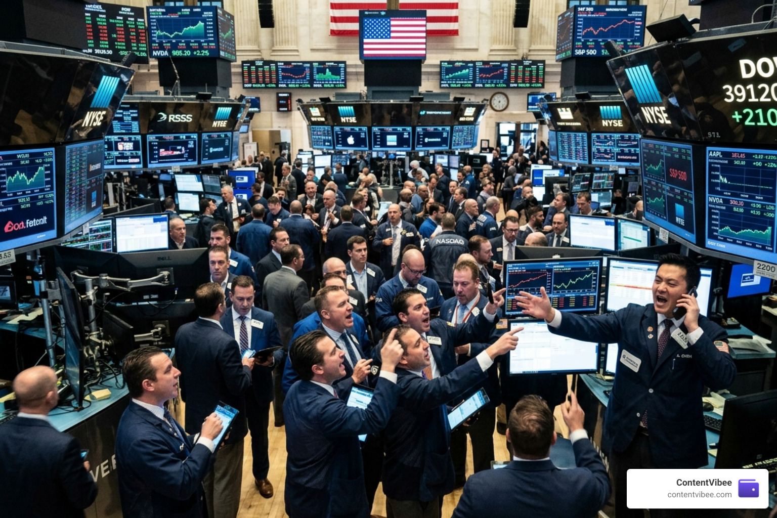 A busy stock market trading floor representing the energy of self-directed investing - Fidelity Investments Account Fees and A busy stock market trading floor representing the energy of self-directed investing - Fidelity Investments Account Fees and