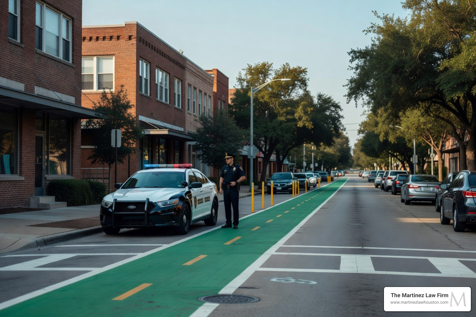 Houston police cruiser parked near a bike lane - can you get a DUI on a bike Houston police cruiser parked near a bike lane - can you get a DUI on a bike