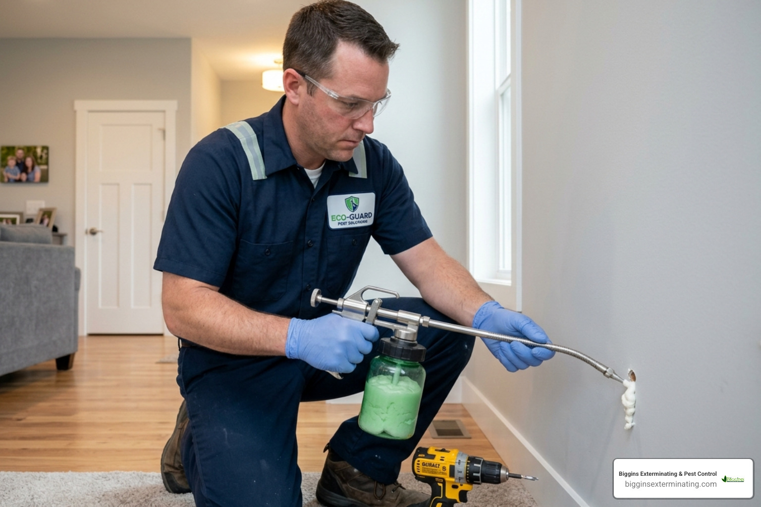 professional wall void injection - carpenter ant nest treatment