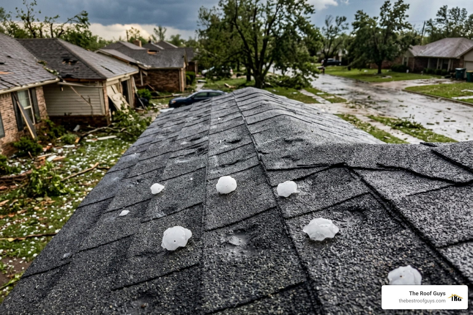 impact-resistant shingles after a hailstorm - asphalt shingle roofing
