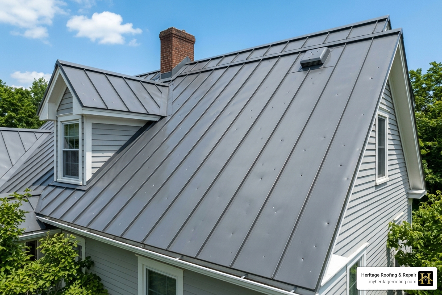 metal roof after a severe hail storm showing minimal impact - standing seam metal roof metal roof after a severe hail storm showing minimal impact - standing seam metal roof