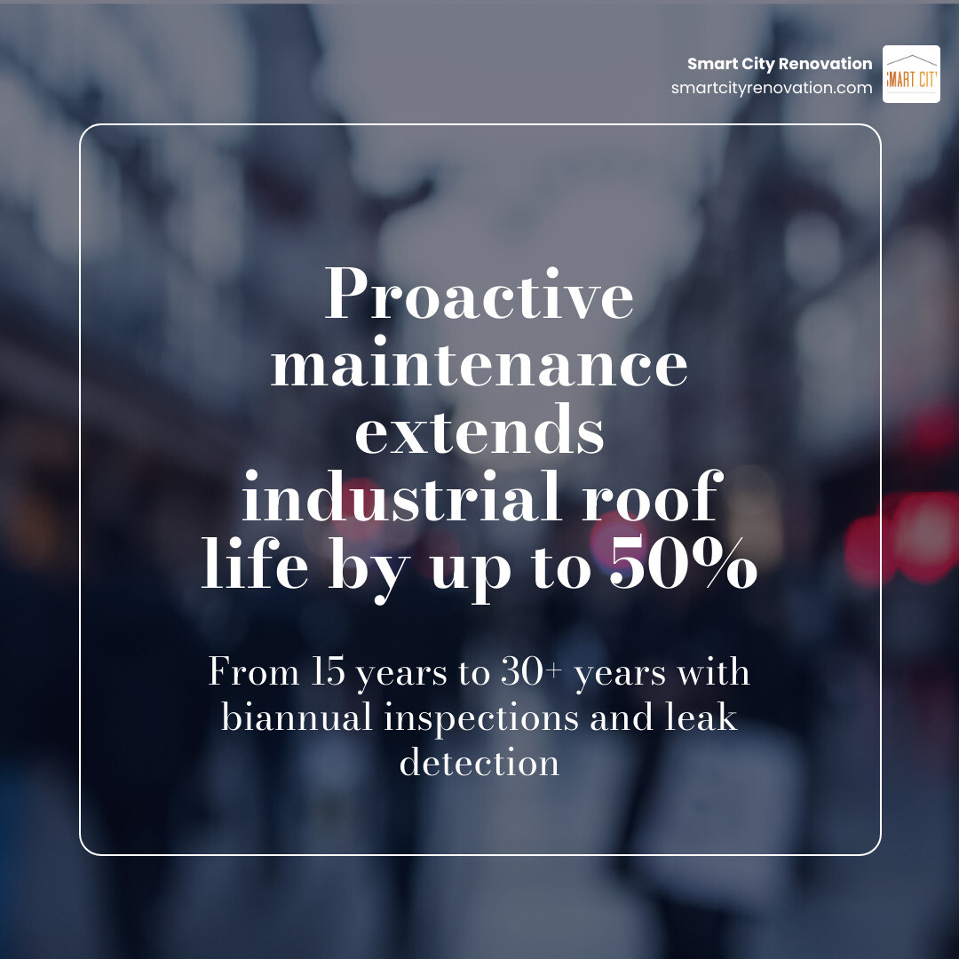 Stat showing that proactive maintenance can extend industrial roof life by up to 50% - industrial roofers near me Stat showing that proactive maintenance can extend industrial roof life by up to 50% - industrial roofers near me