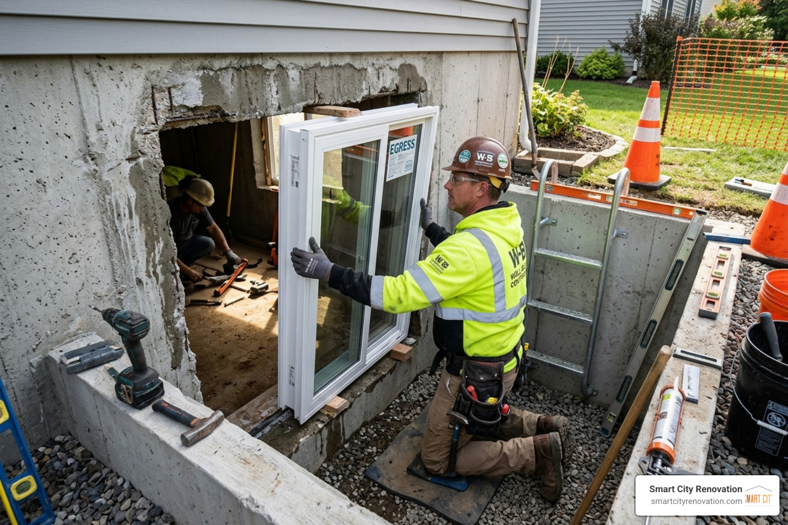 installation of a basement egress window for safety and code compliance - basement remodel cost breakdown installation of a basement egress window for safety and code compliance - basement remodel cost breakdown