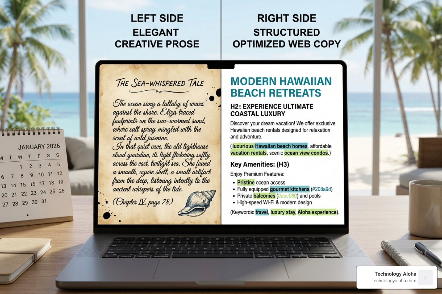Comparing creative prose with optimized web copy - seo copy writing