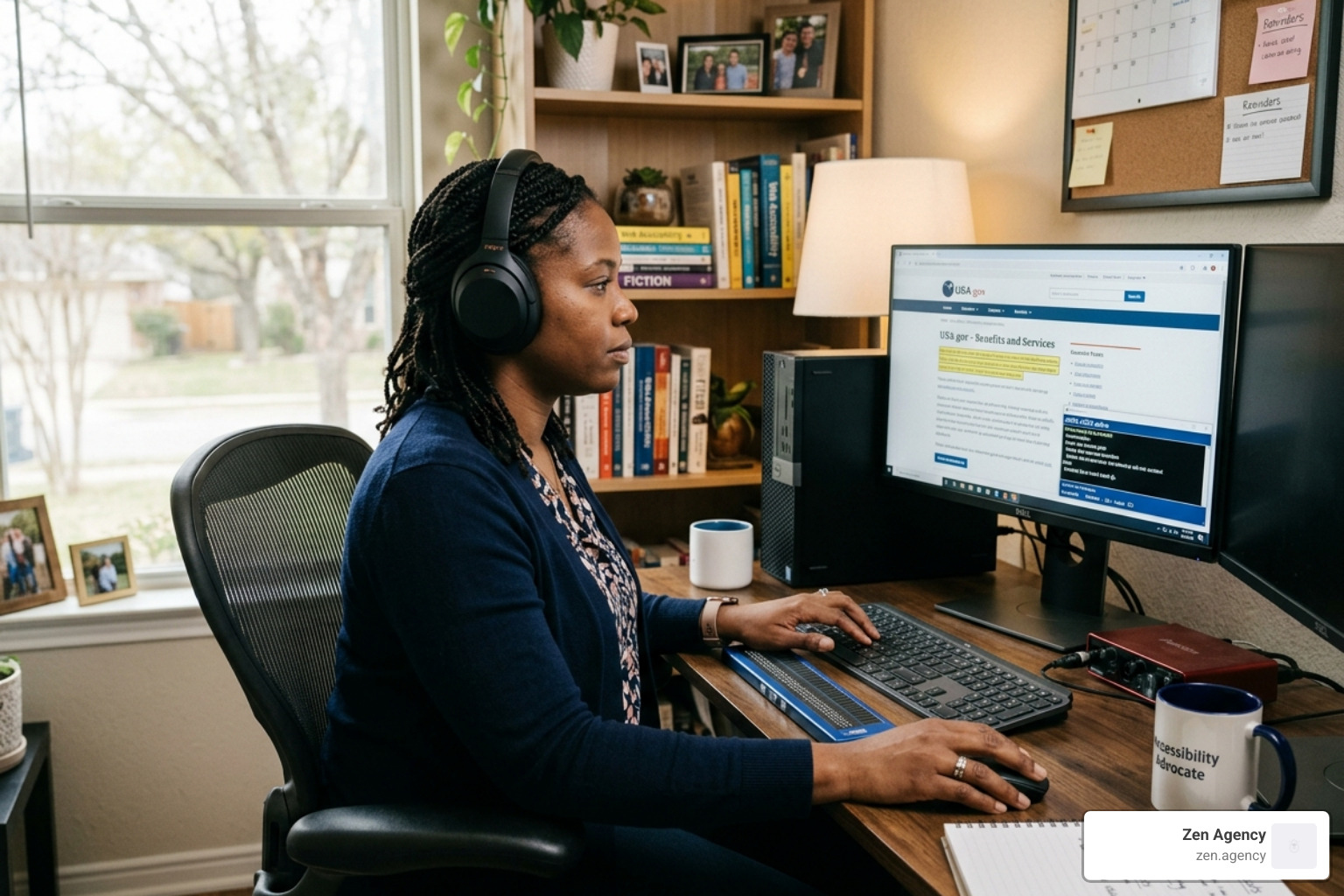 A person using a screen reader to navigate a website - ADA compliance website checker A person using a screen reader to navigate a website - ADA compliance website checker