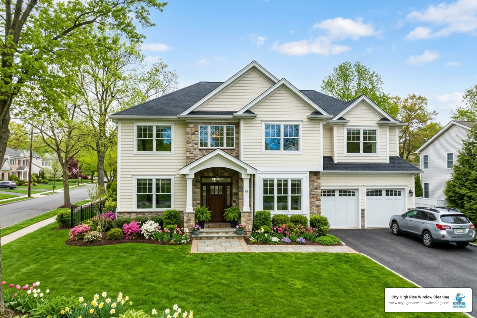 A sparkling clean residential property in suburban New Jersey - Window cleaning New Jersey A sparkling clean residential property in suburban New Jersey - Window cleaning New Jersey