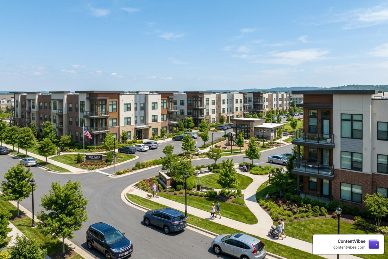 A modern residential housing development representing the underlying assets of many mREITs - real estate investment trust