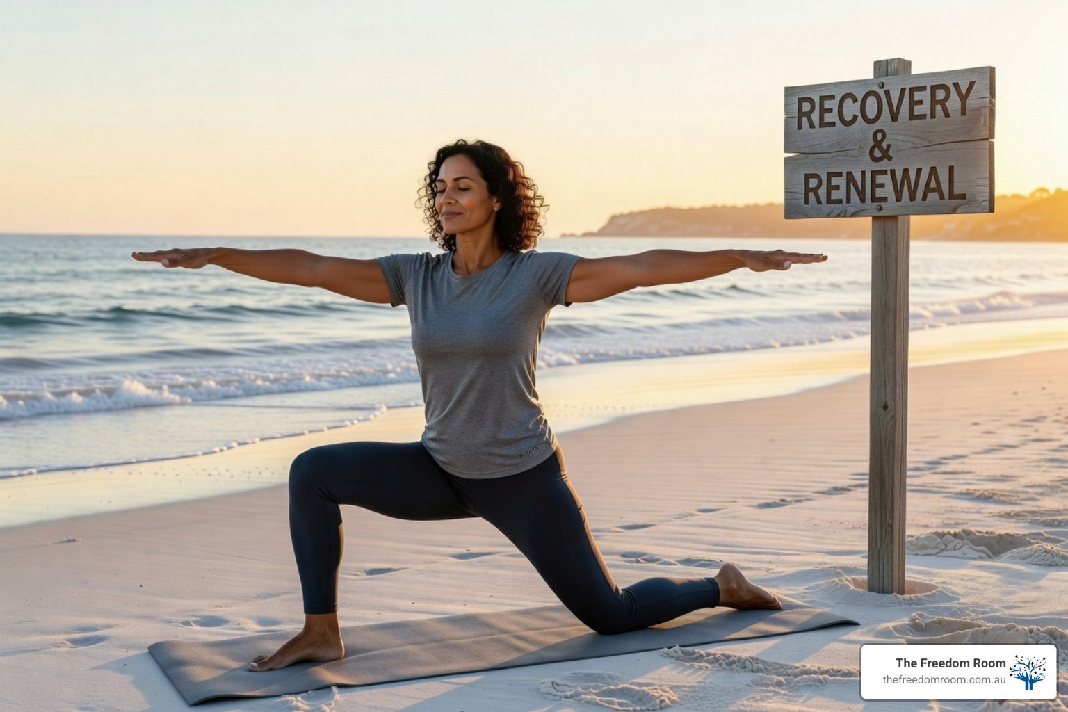 Mindful movement and yoga as key components of a comprehensive post rehabilitation support program for physical and mental wellness.