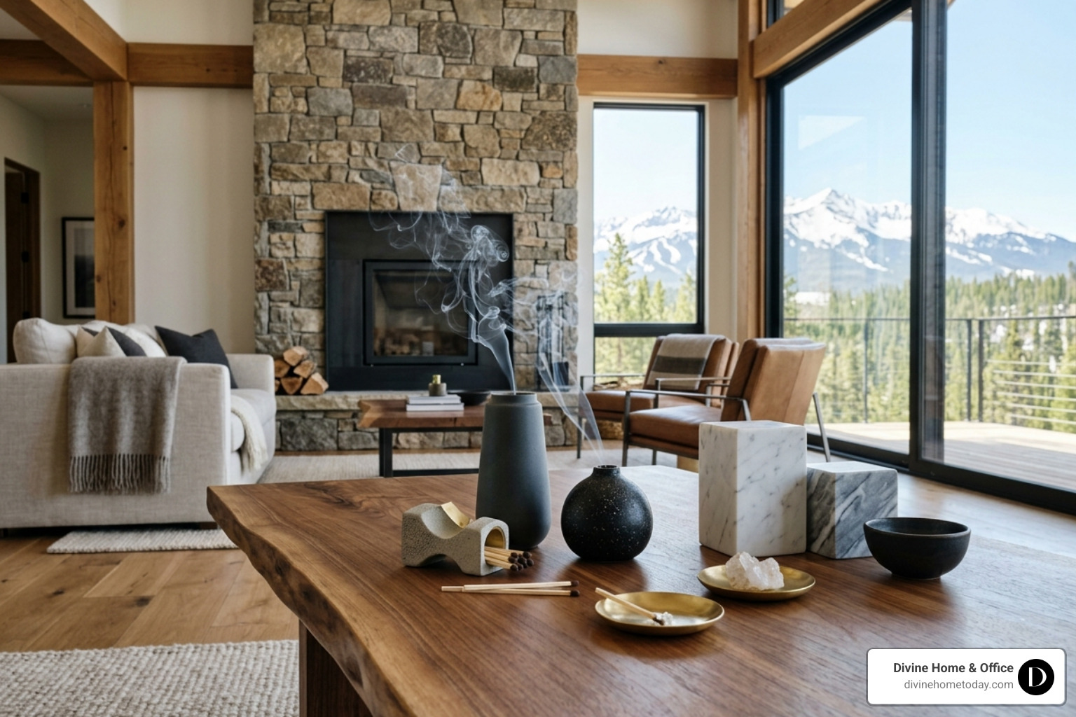luxury coffee table styling with incense burners and match strikers - luxury interior decor luxury coffee table styling with incense burners and match strikers - luxury interior decor