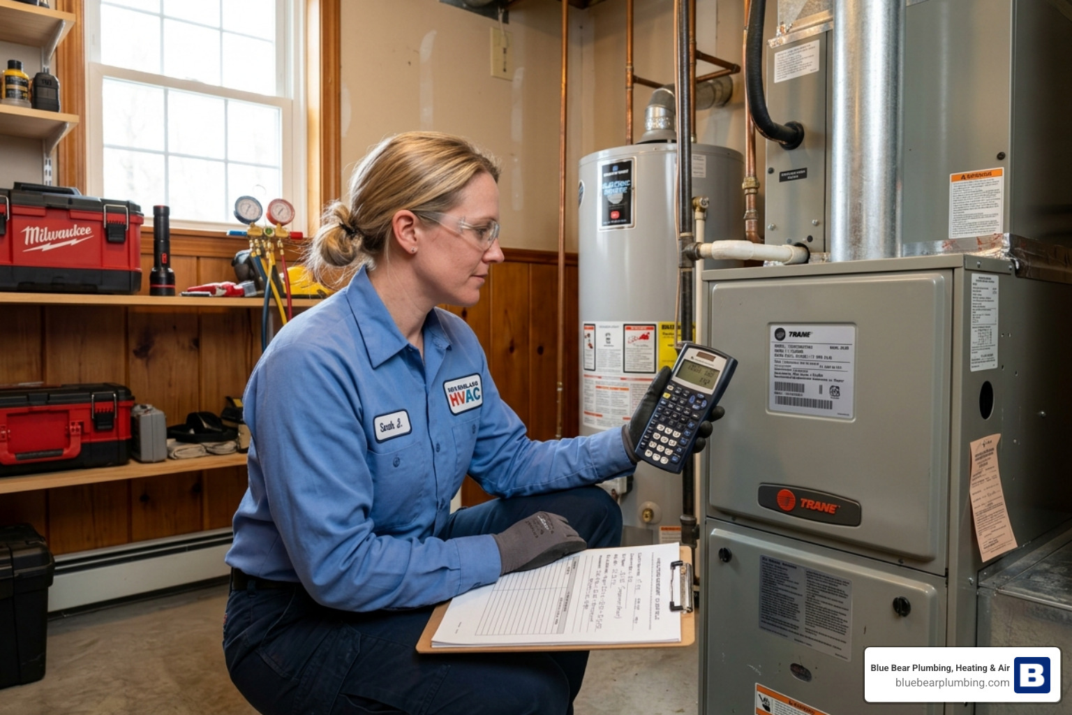 Technician calculating system age for a Massachusetts homeowner - repair vs replace your hvac decision guide Technician calculating system age for a Massachusetts homeowner - repair vs replace your hvac decision guide