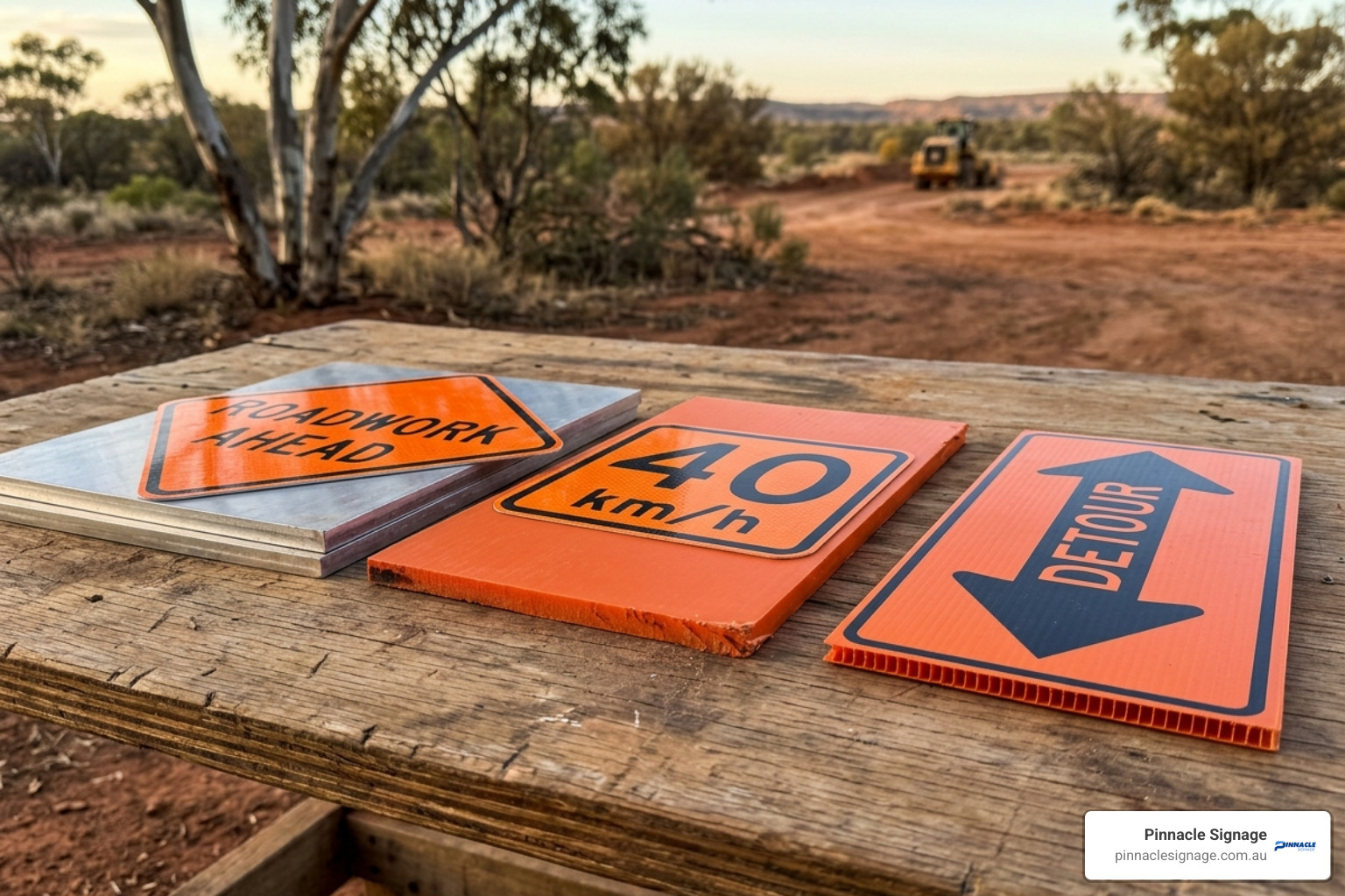 Different sign materials including heavy-duty aluminium and lightweight corflute, designed for Australian conditions - List Different sign materials including heavy-duty aluminium and lightweight corflute, designed for Australian conditions - List
