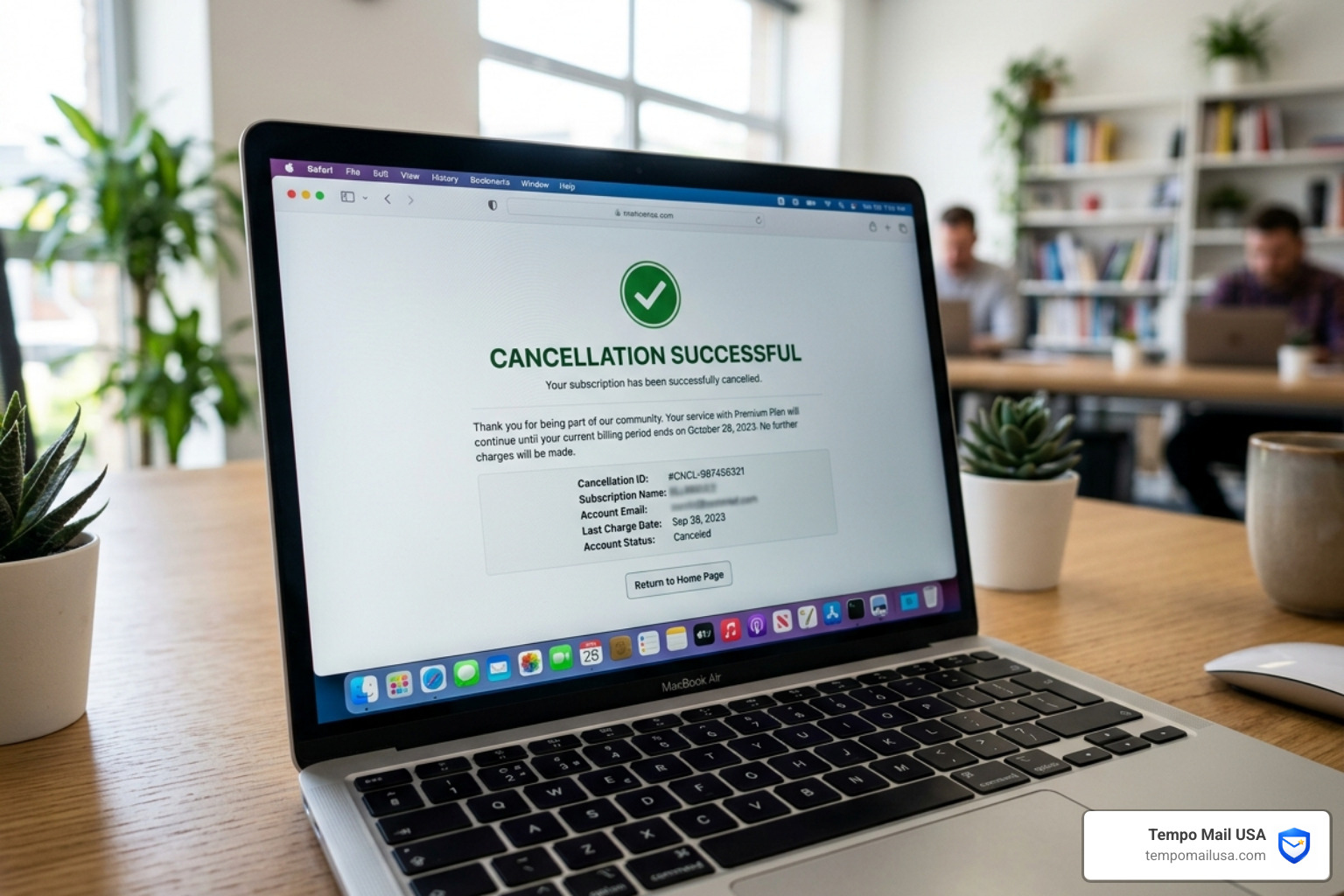 Cancellation Confirmation Screen - join fans club charge on credit card Cancellation Confirmation Screen - join fans club charge on credit card