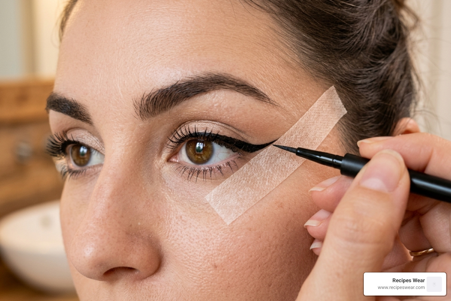 Masking tape hack for perfect eyeliner wings - Tutorial delineado gatinho