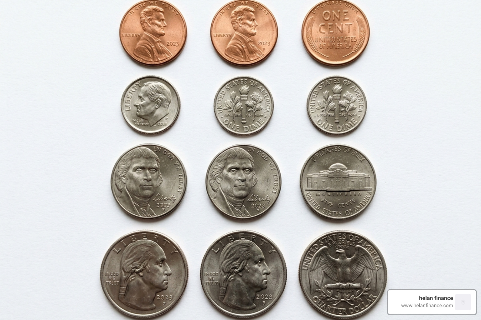 First grade coin value chart showing names and numerical values - money worksheets grade 1