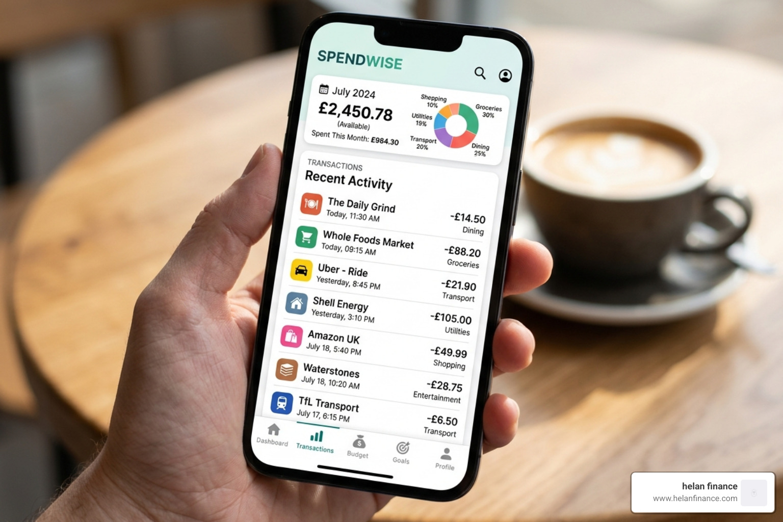 automatic transaction categorization within a modern budgeting interface - apple pay budget app