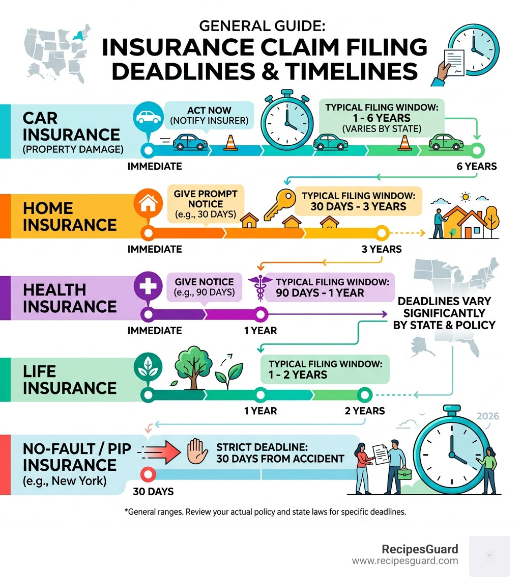 Insurance claim filing deadlines timeline by insurance type and state - how long do i have to file an insurance claim