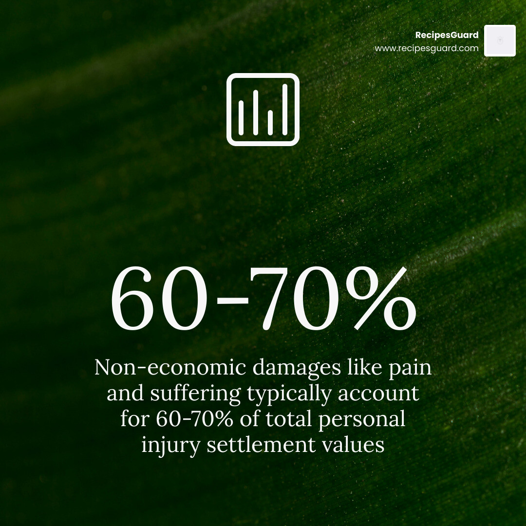 Stat showing that non-economic damages can account for 60-70% of total settlement values - insurance claim for injury