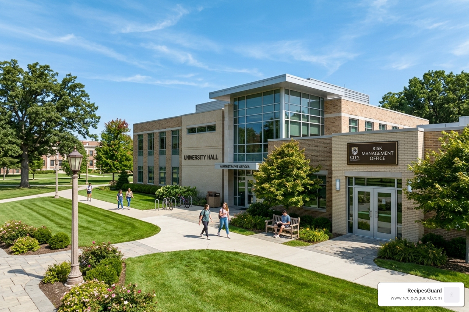 University administrative building representing risk management - university insurance coverage