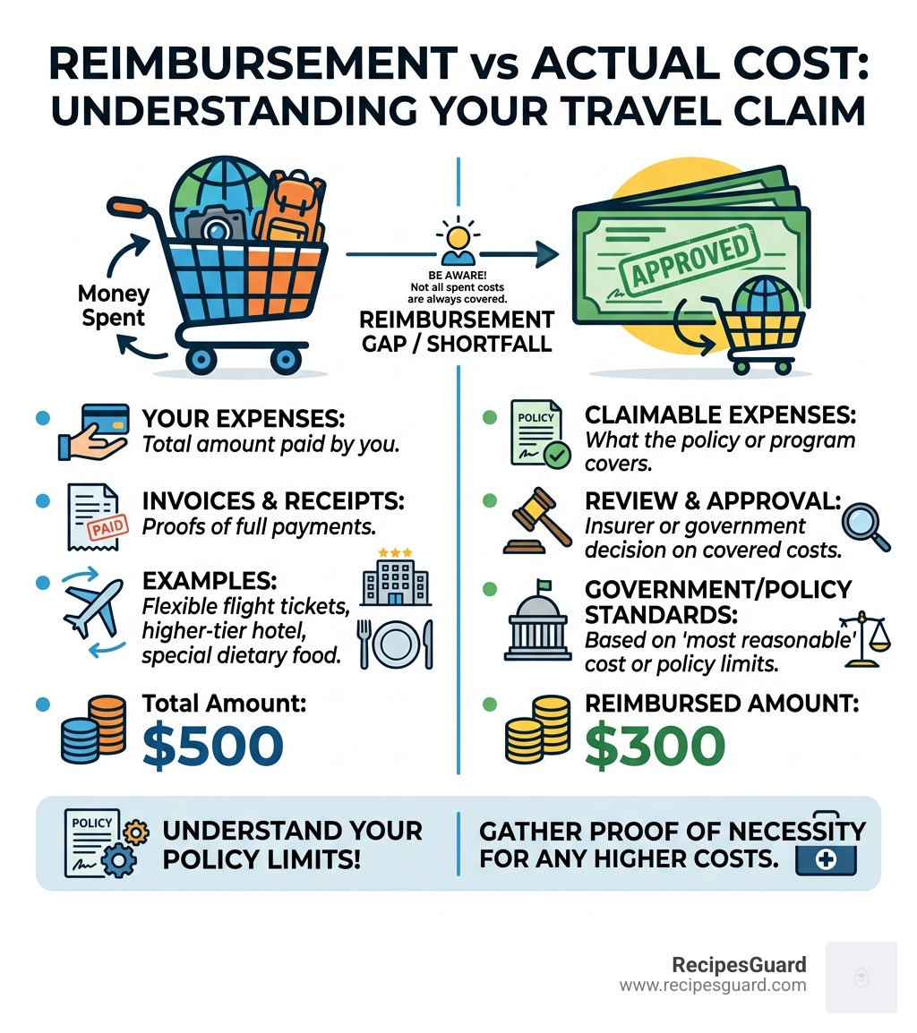 reimbursement vs actual cost infographic - student travel claim denied infographic 