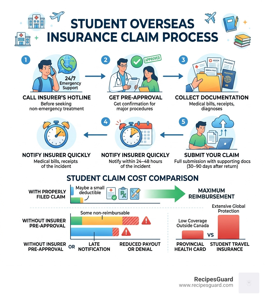 Step-by-step overseas insurance claim process for students with cost comparisons - overseas insurance claim student