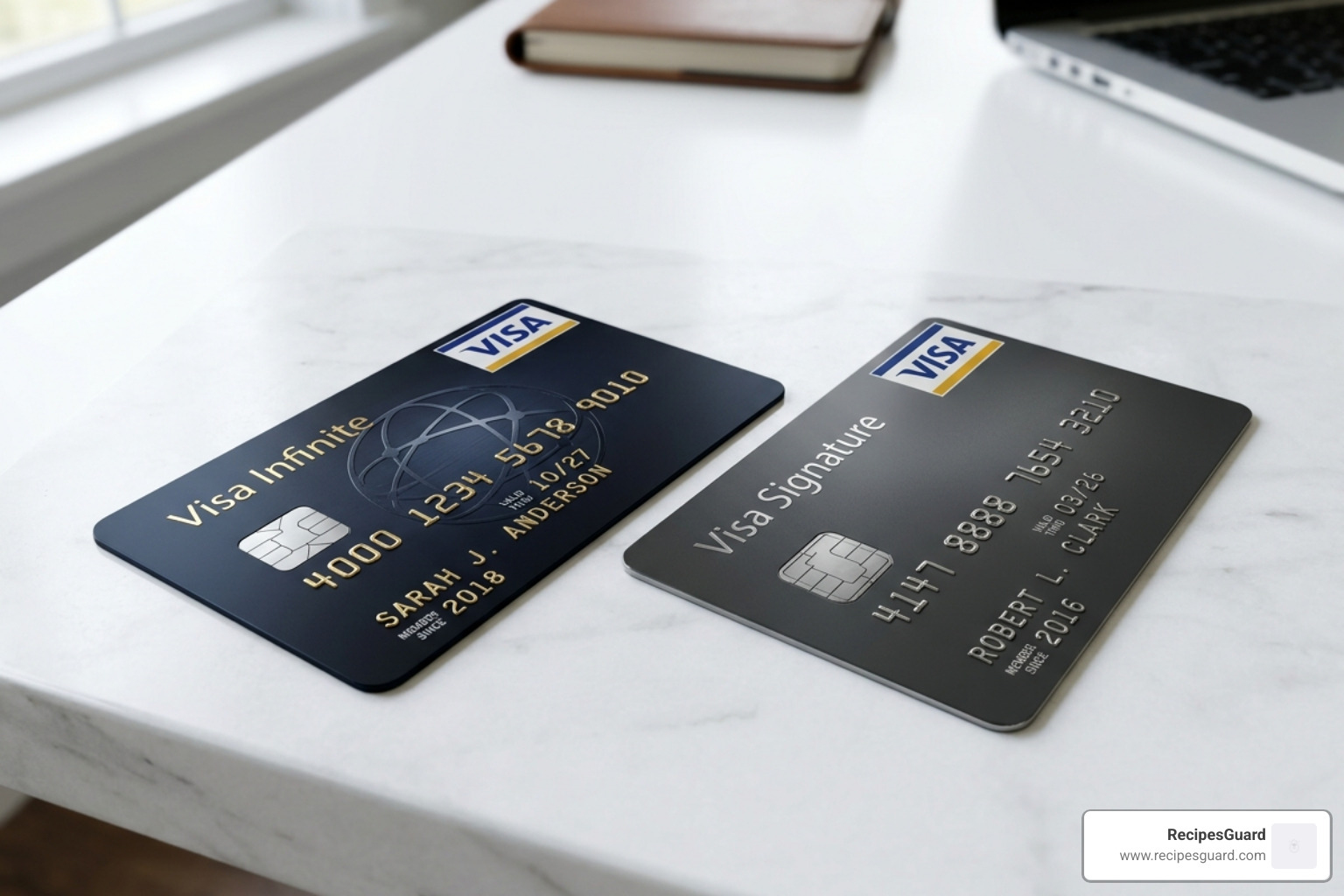 premium credit cards showing Visa Infinite and Signature logos - visa insurance claim steps
