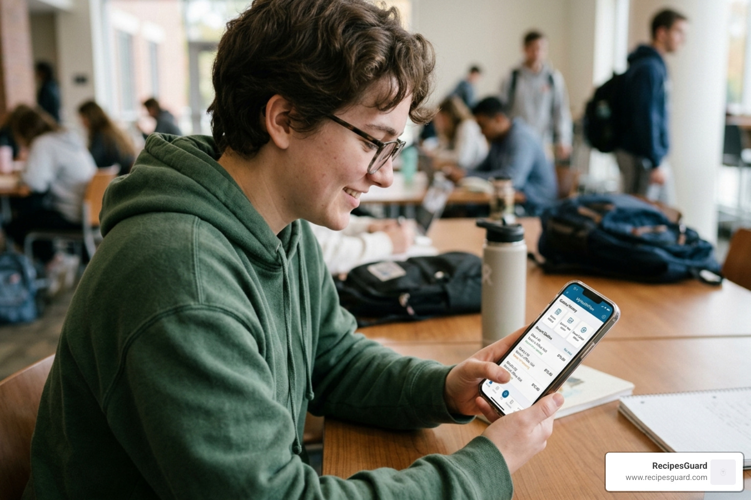 student using a health mobile app for OSHC claims - oshc essentials plan