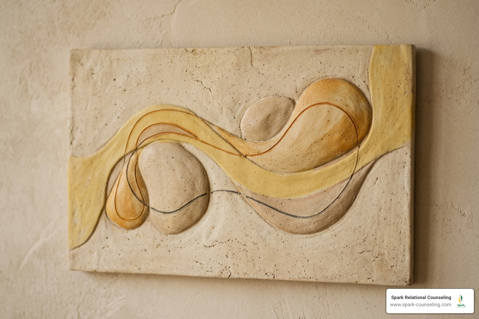 Muted yellow abstract art representing nervous system regulation - therapy overachievers mental health